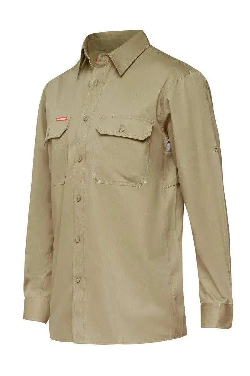 Hard Yakka Long Sleeve Vented Work Shirt Y04630 Work Wear Hard Yakka Khaki (KHA) S